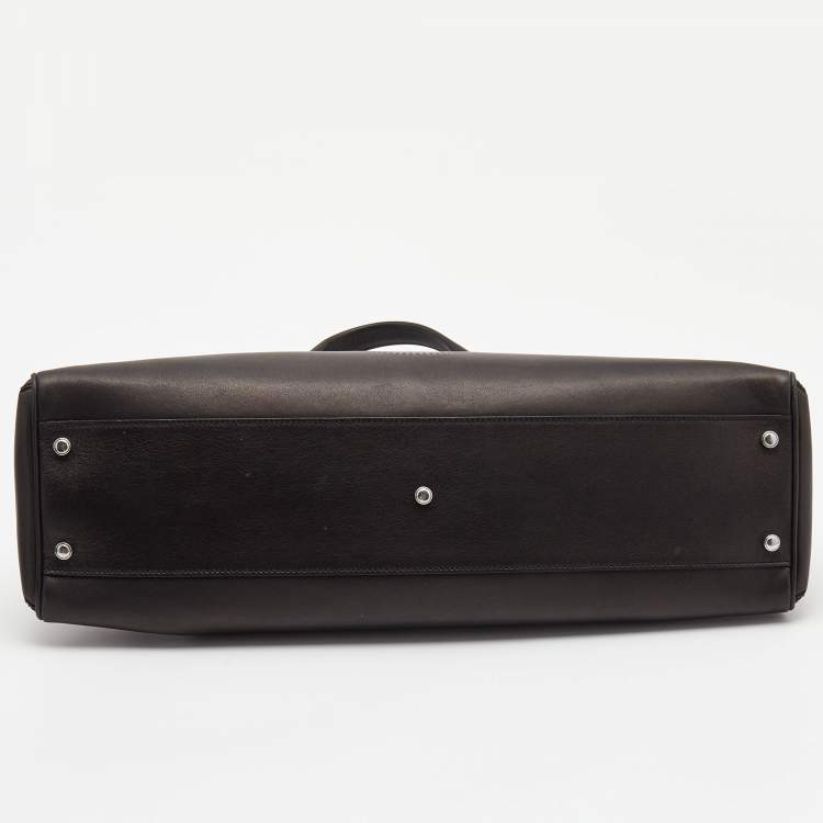 Pre Owned Cartier Black Leather and Python Embossed Medium Marcello de Cartier Shoulder Bag
