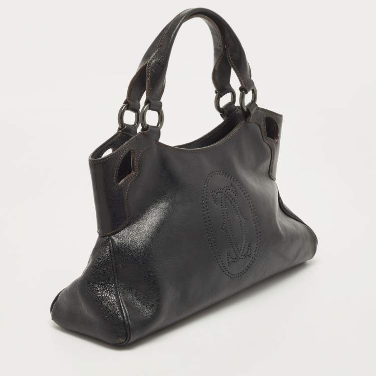Pre Owned Cartier Black Leather Small Marcello De Cartier Bag