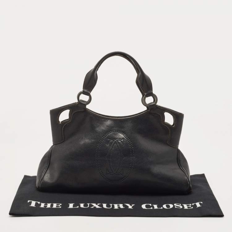 Pre Owned Cartier Black Leather Small Marcello De Cartier Bag