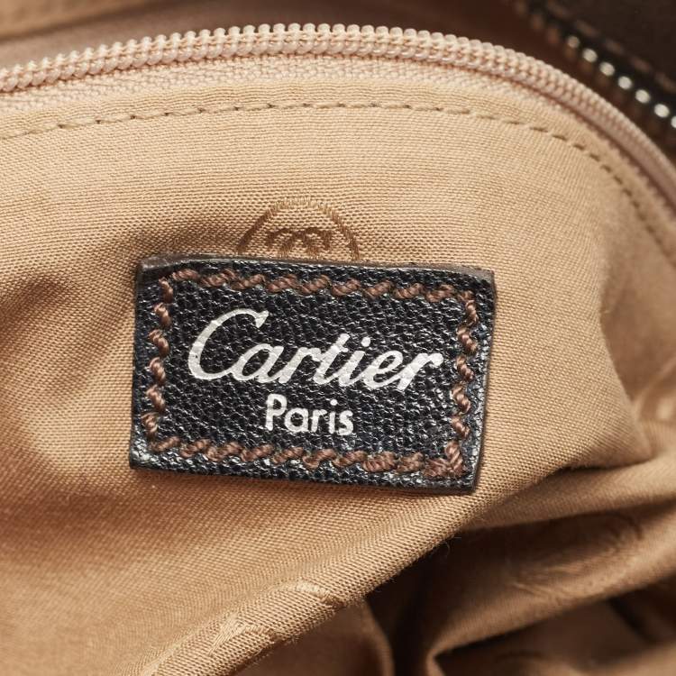 Pre Owned Cartier Black Leather Small Marcello De Cartier Bag