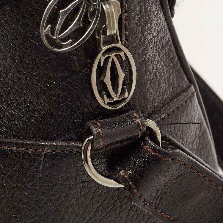 Pre Owned Cartier Black Leather Small Marcello de Cartier Bag