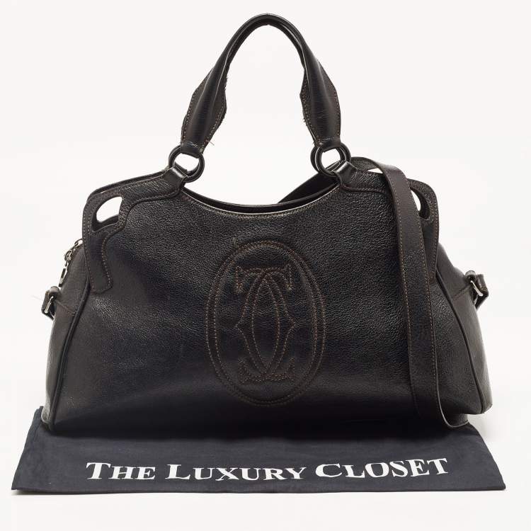 Pre Owned Cartier Black Leather Small Marcello de Cartier Bag