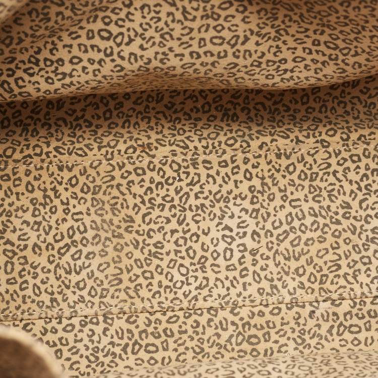 Pre Owned Cartier Brown Gloss Leather Panther Tote