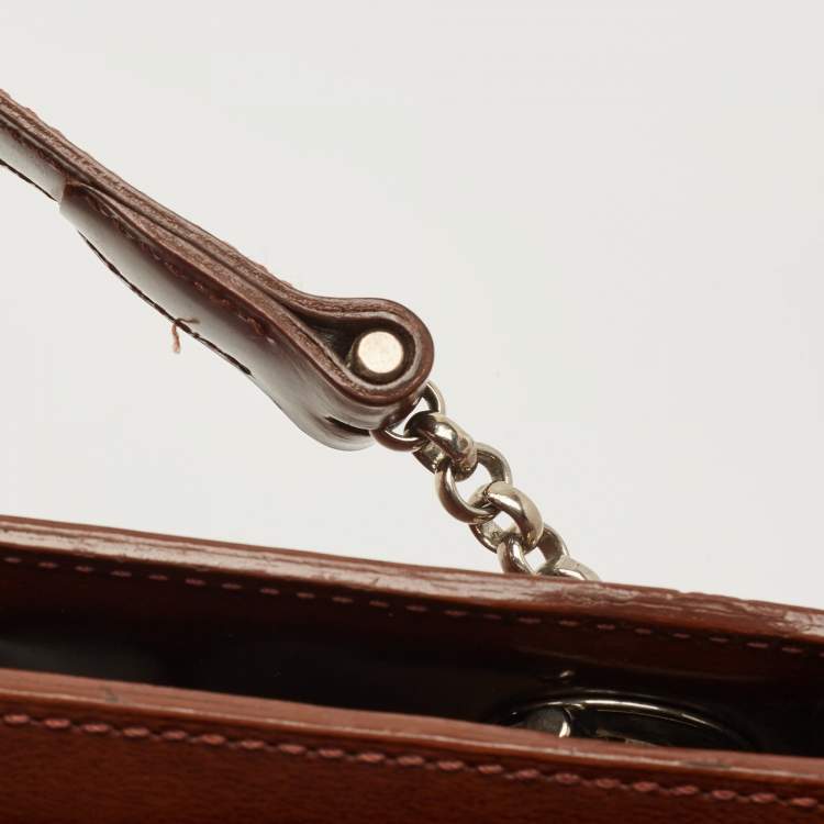 Pre Owned Cartier Brown Gloss Leather Panther Tote