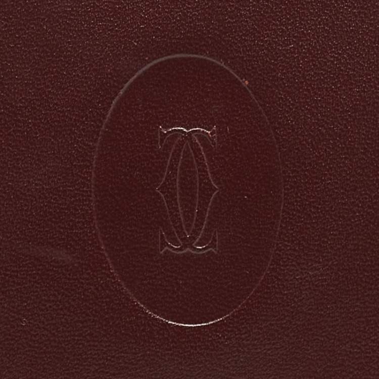 Pre Owned Cartier Burgundy Leather Must De Round Coin Purse