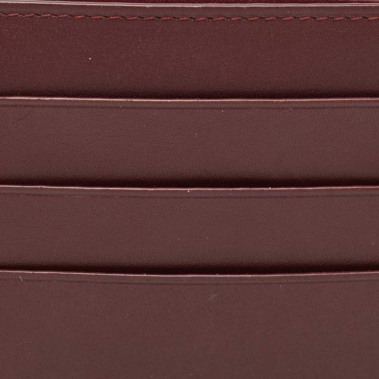 Pre Owned Cartier Burgundy Leather Card Holder