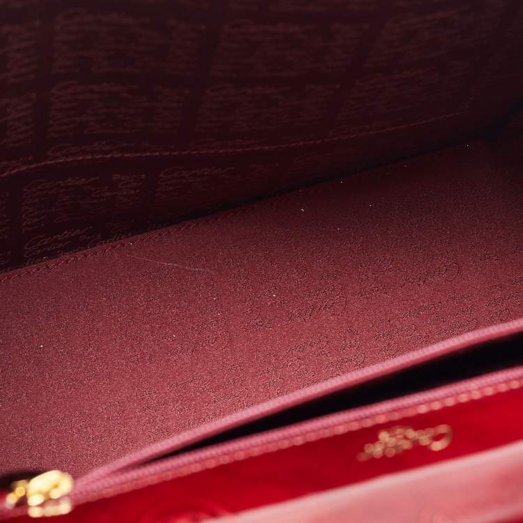 Pre Owned Cartier Red Patent Leather Happy Birthday Top Handle Bag