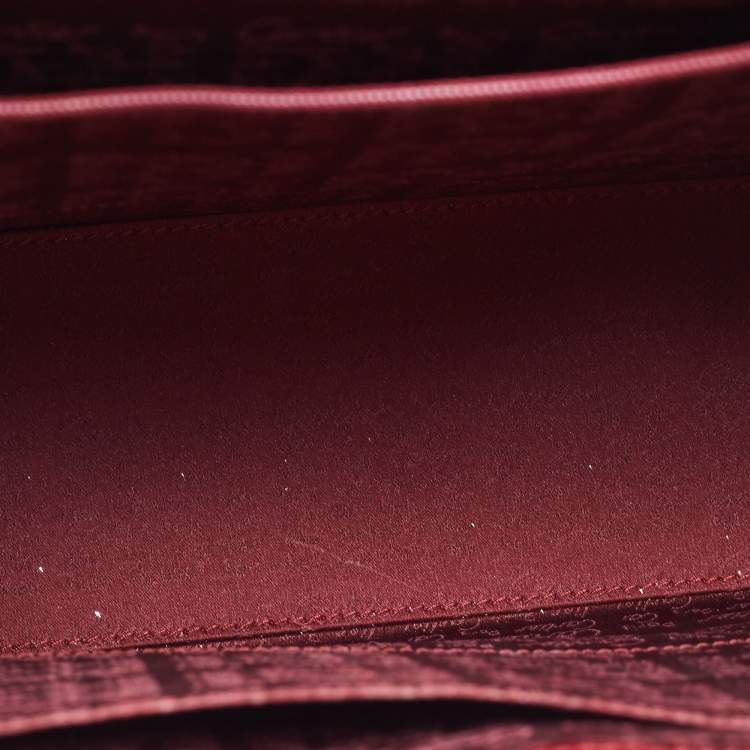 Pre Owned Cartier Red Patent Leather Happy Birthday Top Handle Bag