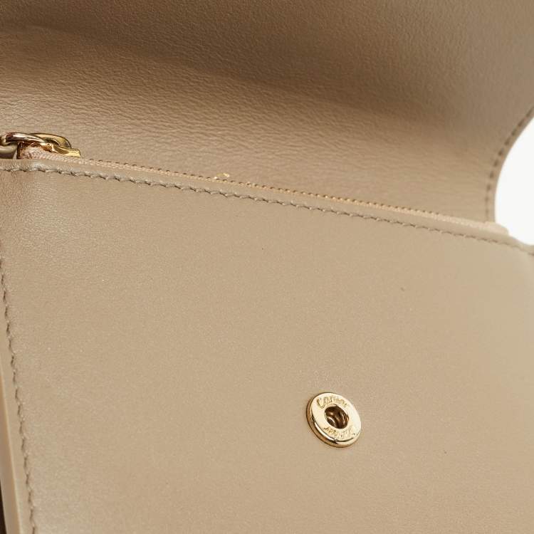 Pre Owned Cartier Beige Leather Must De Cartier Flap Card Case