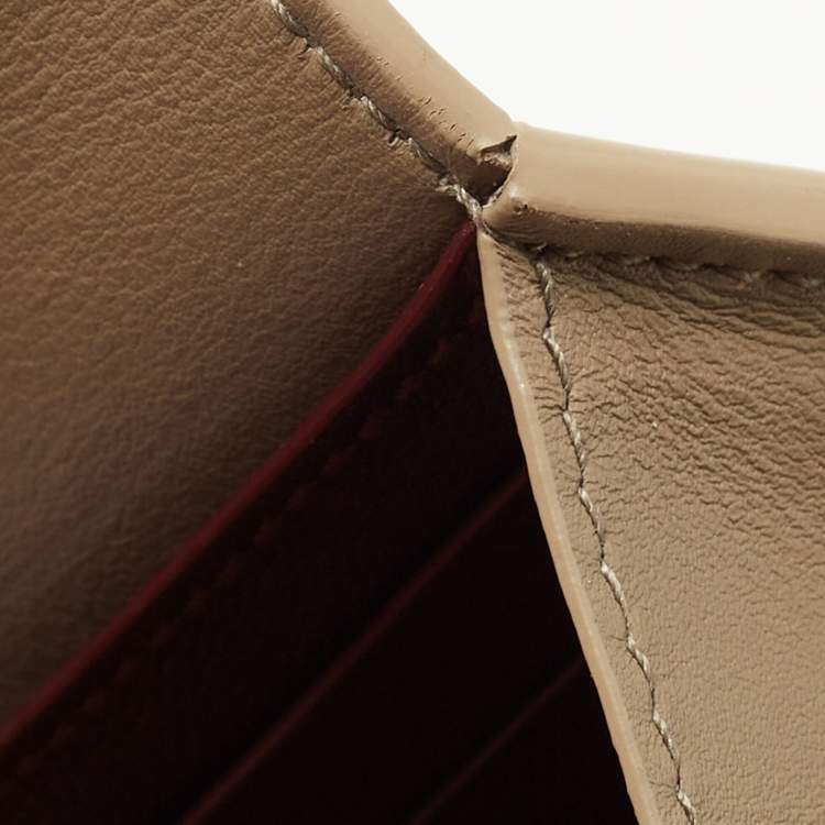 Pre Owned Cartier Beige Leather Must De Cartier Flap Card Case