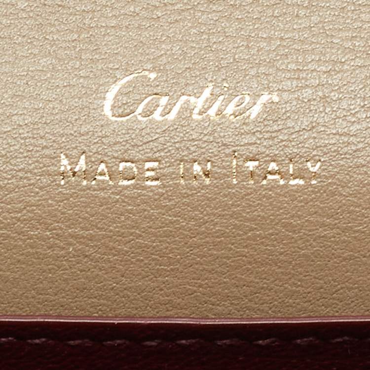 Pre Owned Cartier Beige Leather Must De Cartier Flap Card Case