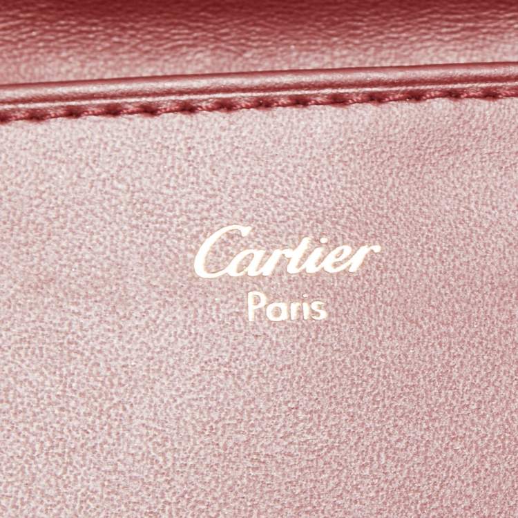 Pre Owned Cartier Burgundy Leather Must de Cartier Envelope Wallet