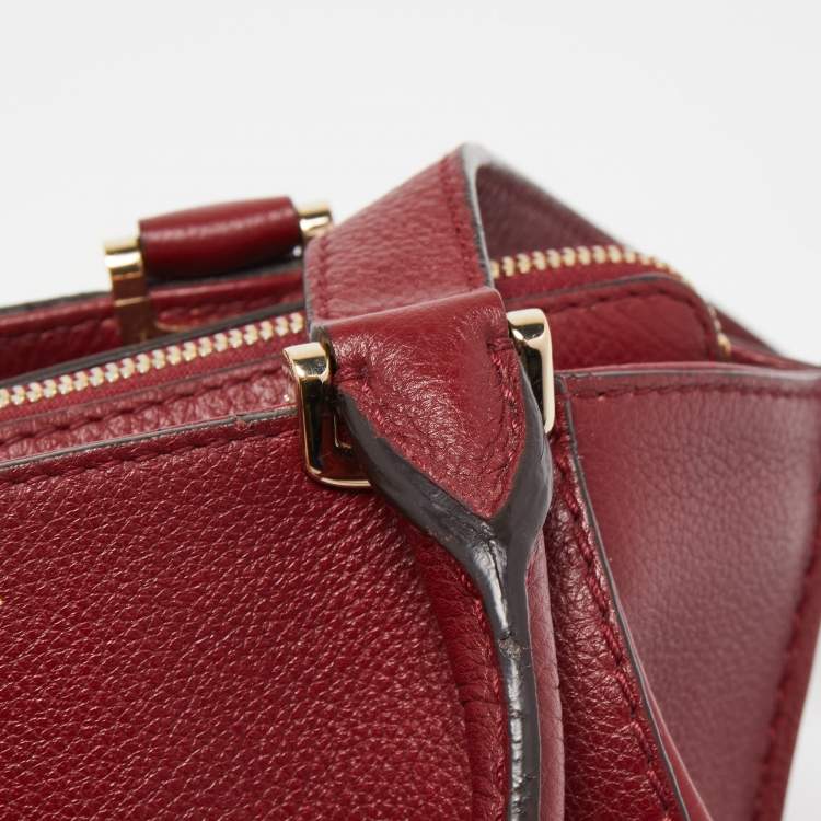 Pre Owned Cartier Red Leather Mini C de Cartier Satchel
