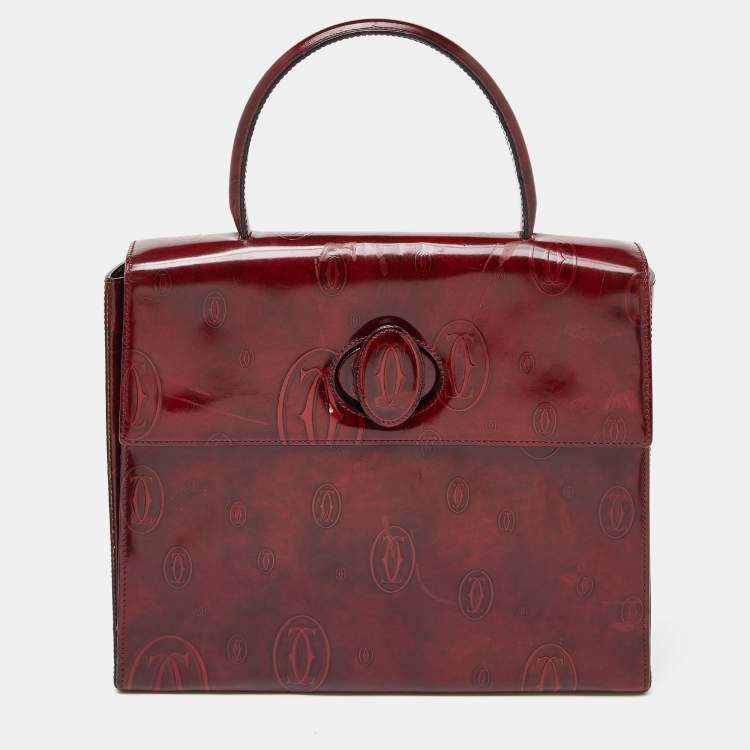 Cartier Red Patent Leather Happy Birthday Top Handle Bag Cartier TLC