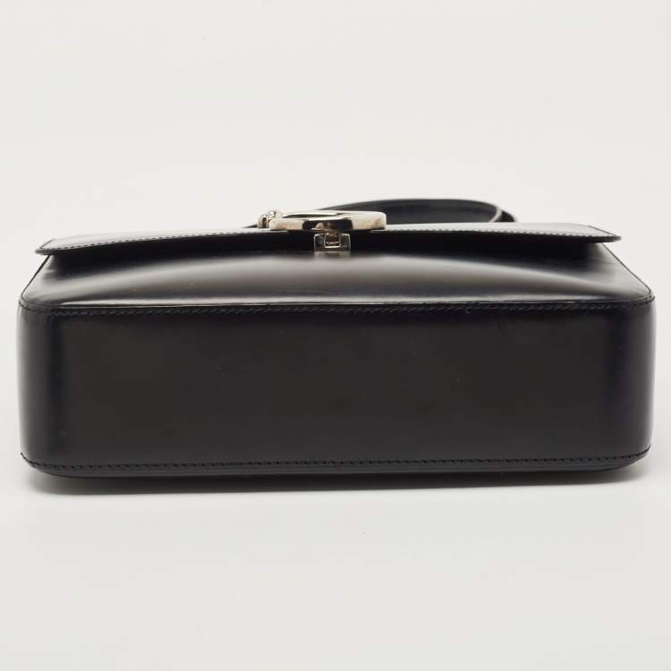 Pre Owned Cartier Black Glossy Leather Panthere Shoulder Bag