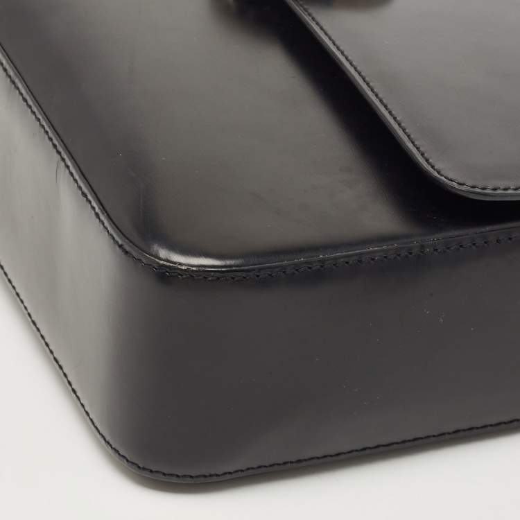 Pre Owned Cartier Black Glossy Leather Panthere Shoulder Bag