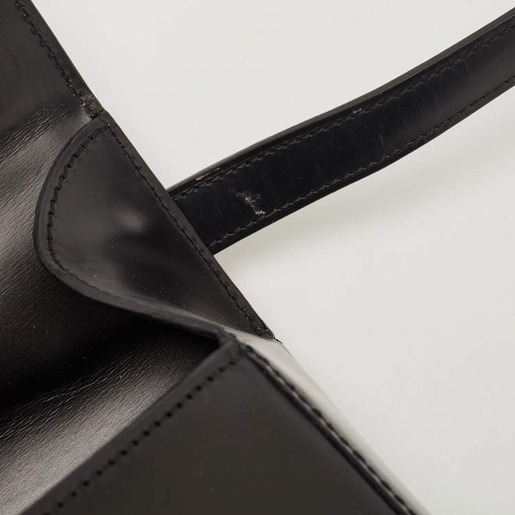 Pre Owned Cartier Black Glossy Leather Panthere Shoulder Bag