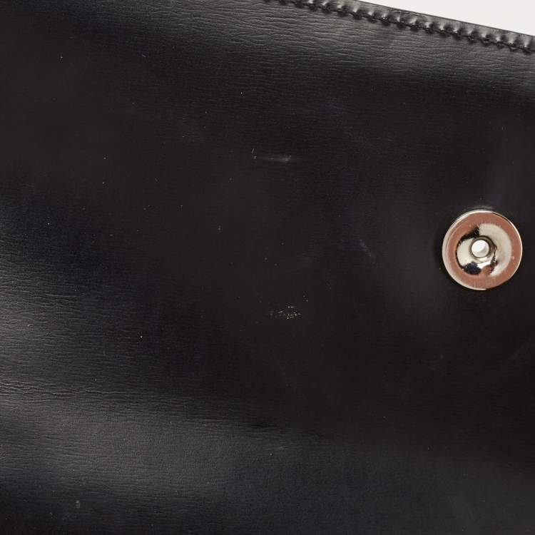Pre Owned Cartier Black Glossy Leather Panthere Shoulder Bag