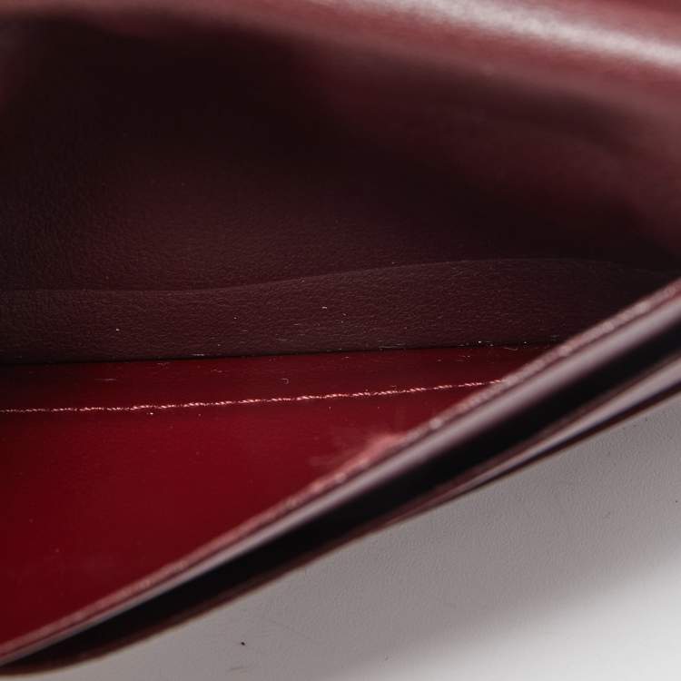 Pre Owned Cartier Burgundy Leather Must De Cartier Card Holder
