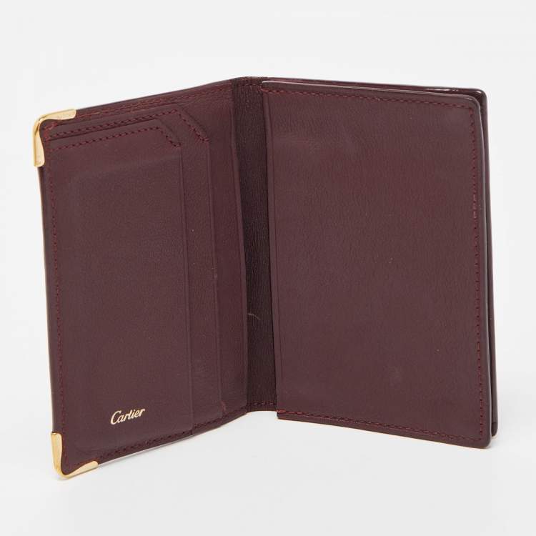 Cartier Burgundy Leather Must De Cartier Card Holder Cartier TLC