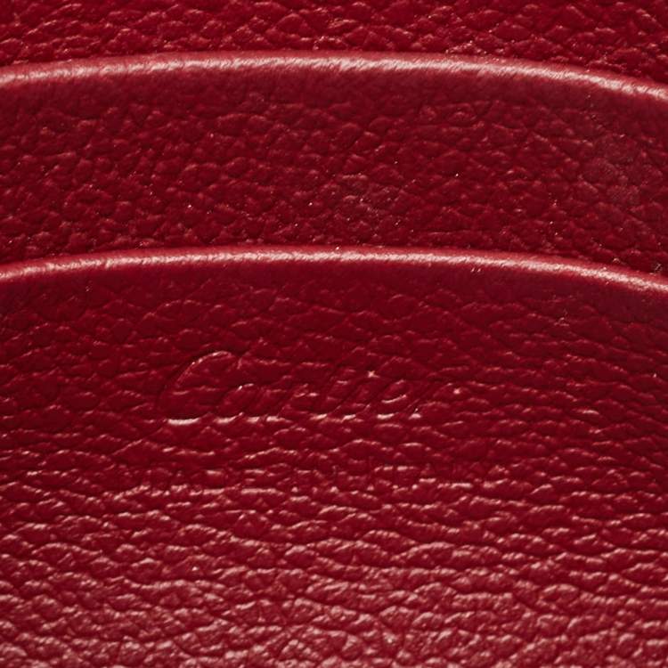 Pre Owned Cartier Red Leather C De Cartier Clutch