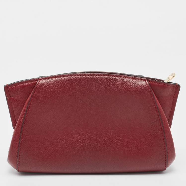 Pre Owned Cartier Red Leather C De Cartier Clutch