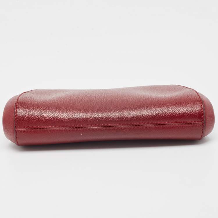 Pre Owned Cartier Red Leather C De Cartier Clutch