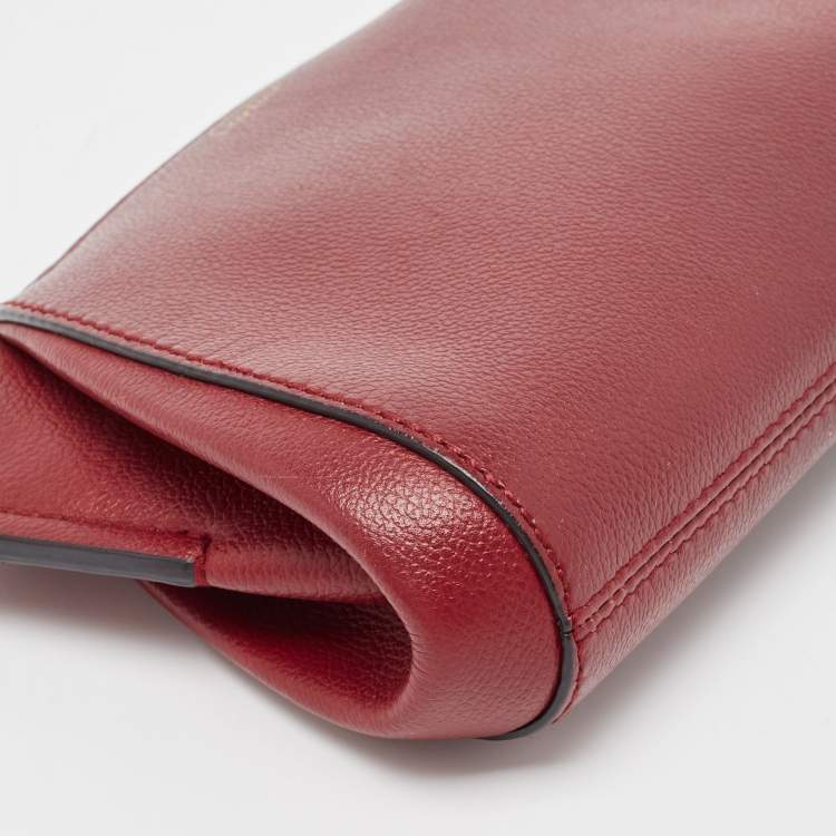Pre Owned Cartier Red Leather C De Cartier Clutch