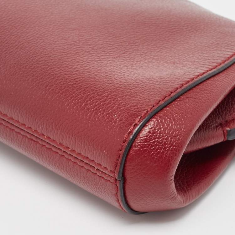 Pre Owned Cartier Red Leather C De Cartier Clutch