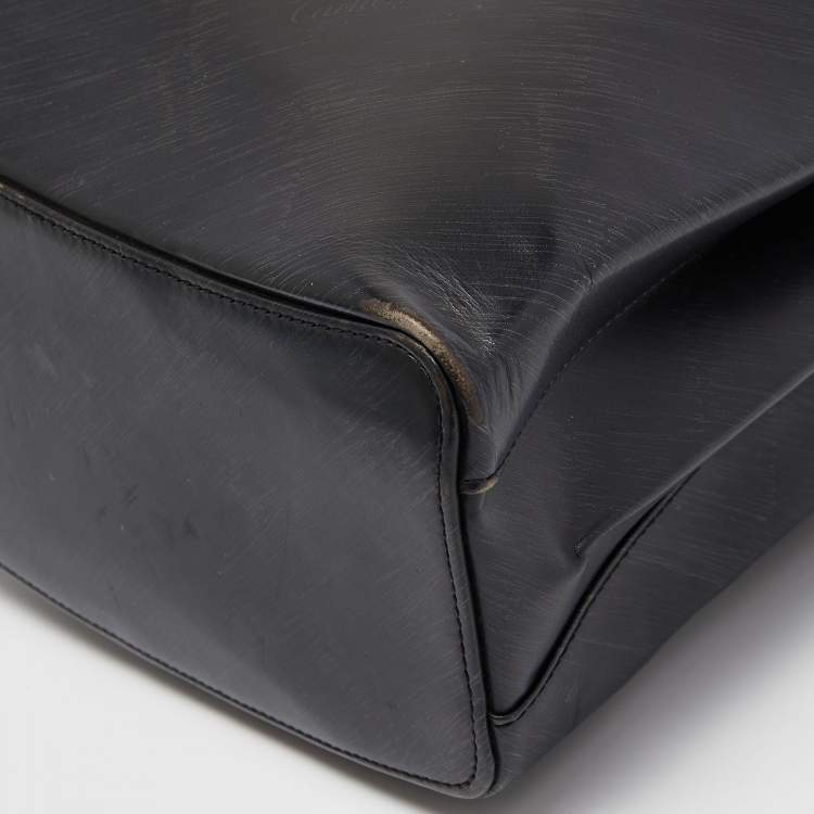 Pre Owned Cartier Black Leather Trinity Bag