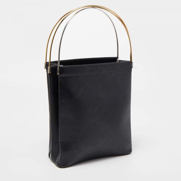 Pre Owned Cartier Black Leather Trinity Bag