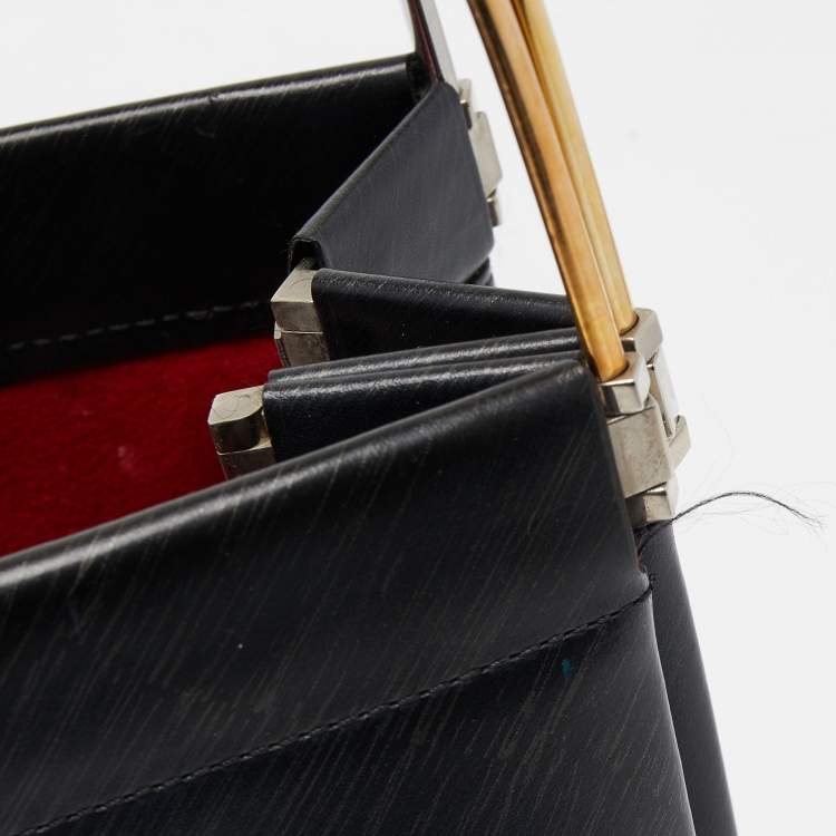 Pre Owned Cartier Black Leather Trinity Bag