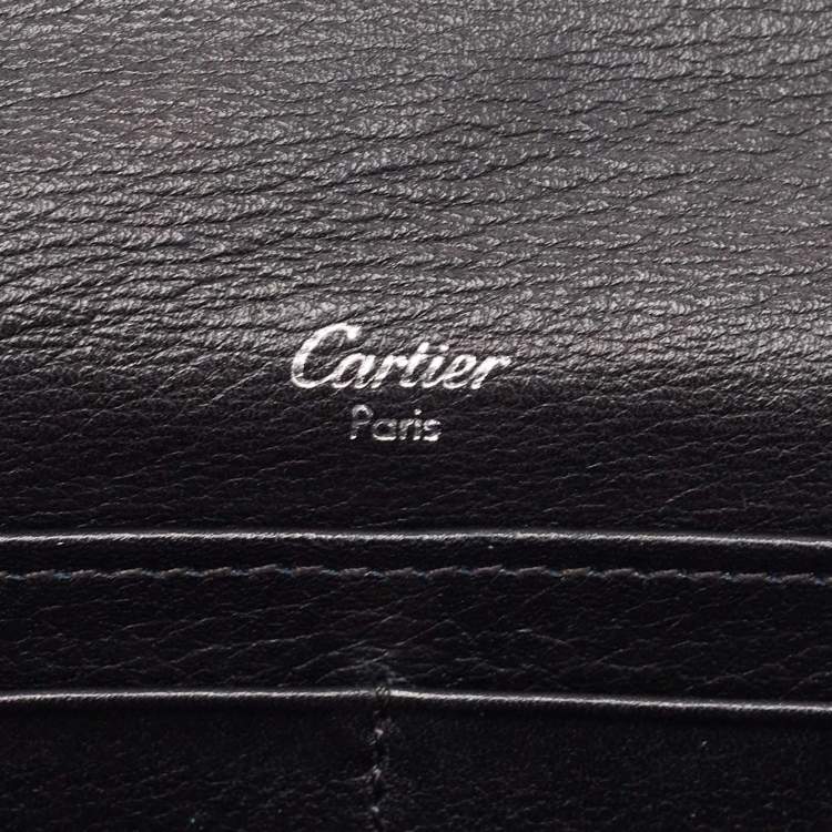 Pre Owned Cartier Black Patent Leather Happy Birthday Continental Wallet