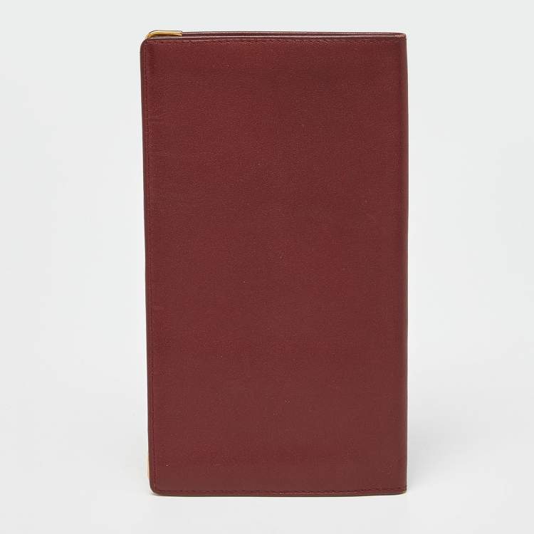 Pre Owned Cartier Burgundy Must de Cartier Long Wallet