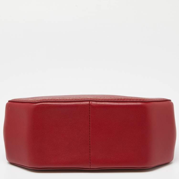 Pre Owned Cartier Red Leather Mini Guirlande De Cartier Top Handle Bag
