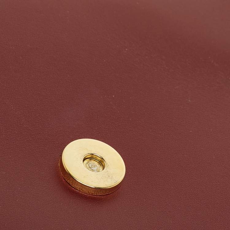 Pre Owned Cartier Burgundy Leather Must 21 de Cartier Flap Clutch