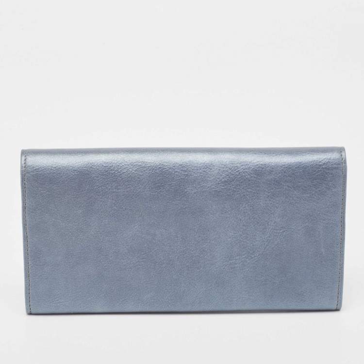 Pre Owned Cartier Grey Leather Marcello de Cartier Flap Wallet