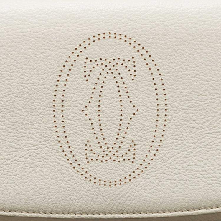 Pre Owned Cartier Cream Leather Marcello de Cartier Flap Wallet