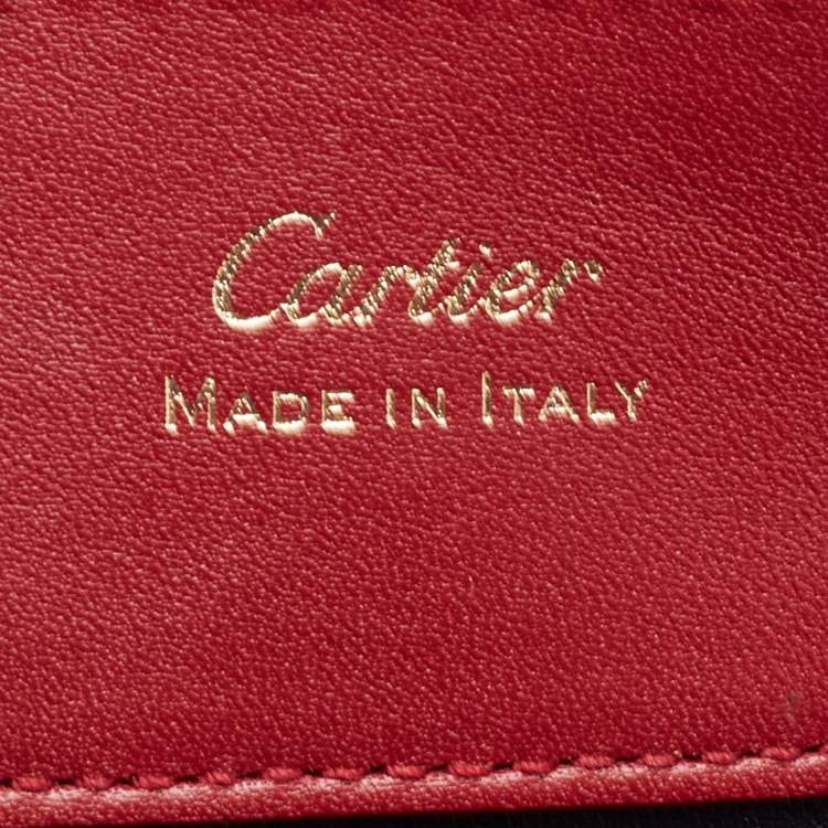 Pre Owned Cartier Red Leather Mini Guirlande De Cartier Top Handle Bag