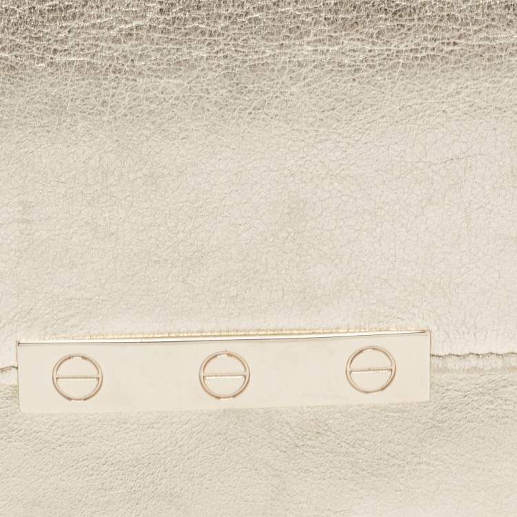 Pre Owned Cartier Gold Leather Love Continental Wallet