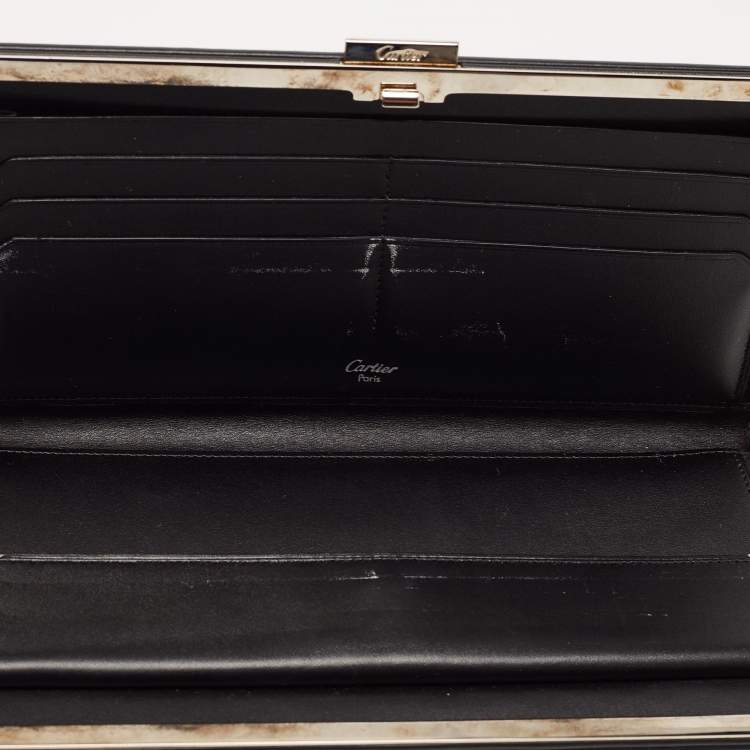مملوكة مسبقًا Cartier Black Patent Leather Frame Clutch