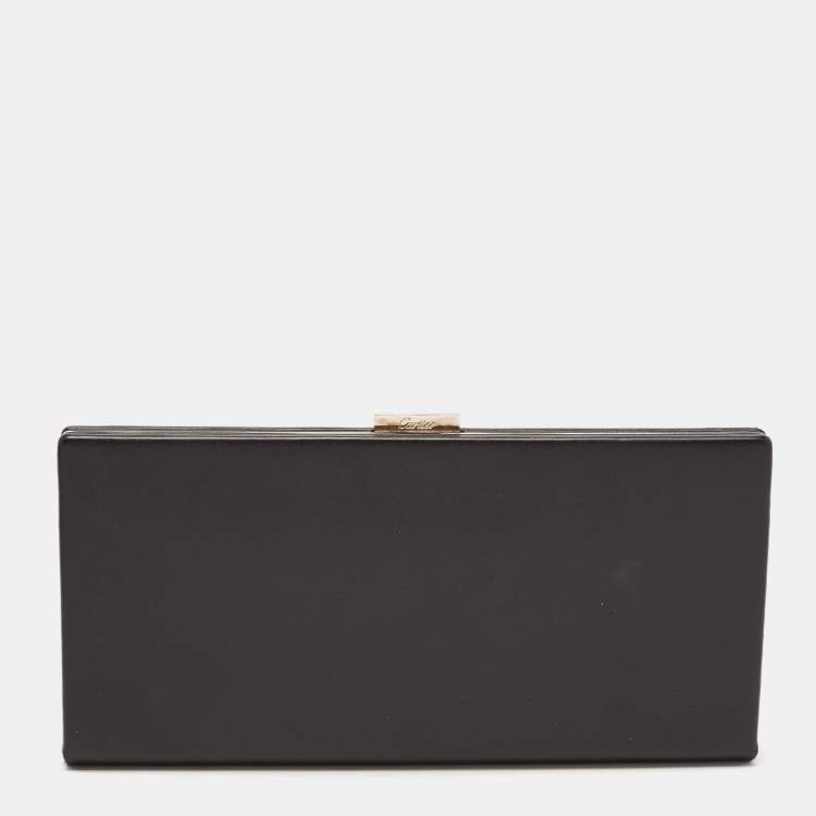 مملوكة مسبقًا Cartier Black Patent Leather Frame Clutch