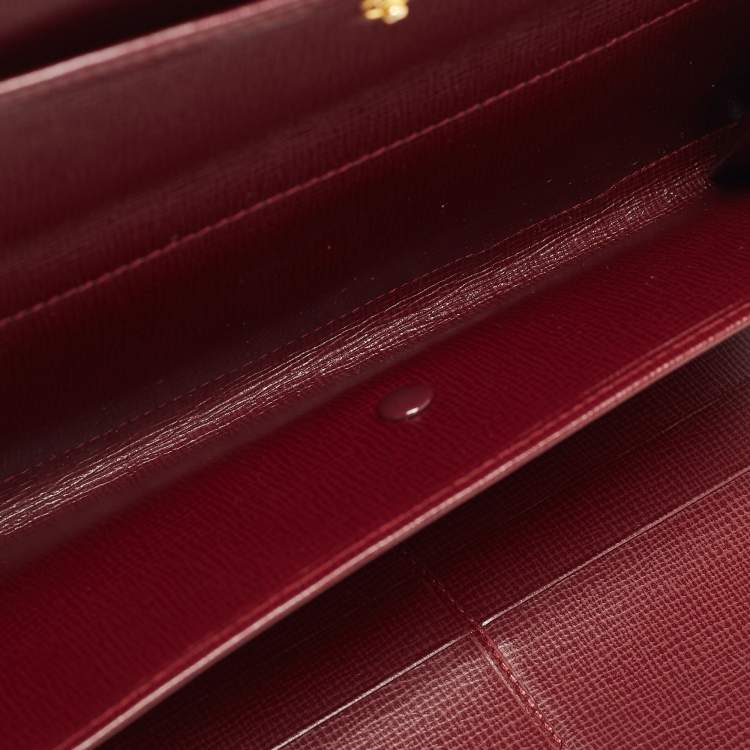 Pre Owned Cartier Burgundy Leather Must de Cartier Trifold Continental Wallet