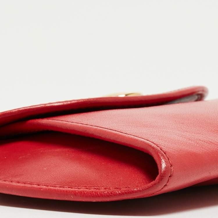 مملوكة مسبقًا Cartier Red Leather Panthere Flap Coin Pouch