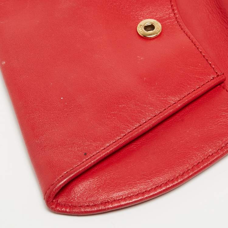 مملوكة مسبقًا Cartier Red Leather Panthere Flap Coin Pouch
