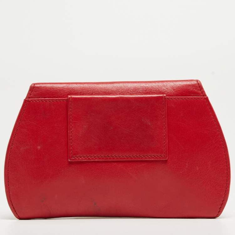 مملوكة مسبقًا Cartier Red Leather Panthere Flap Coin Pouch