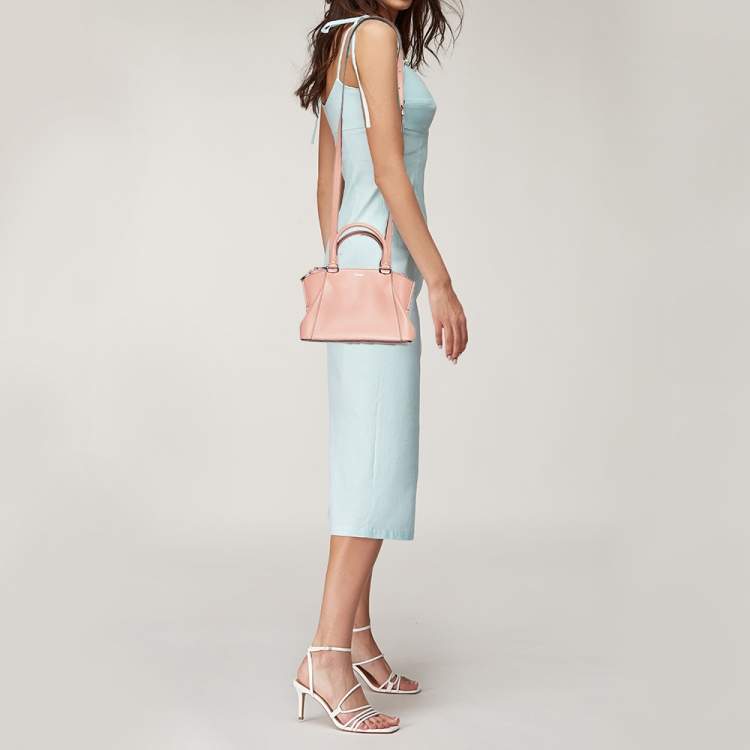 Pre Owned Cartier Peach Leather Mini C de Cartier Satchel
