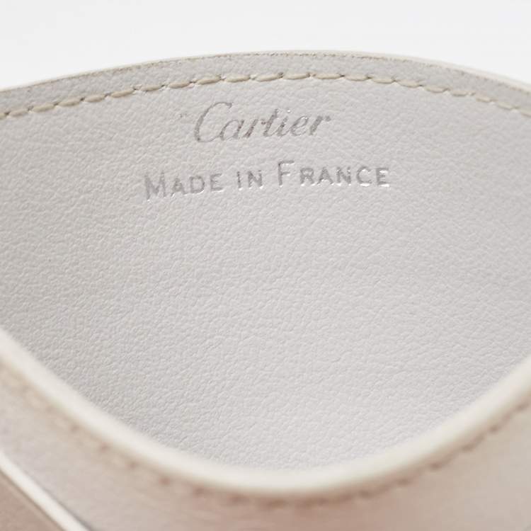 مملوكة مسبقًا Cartier White Leather  Must de Cartier Card Holder