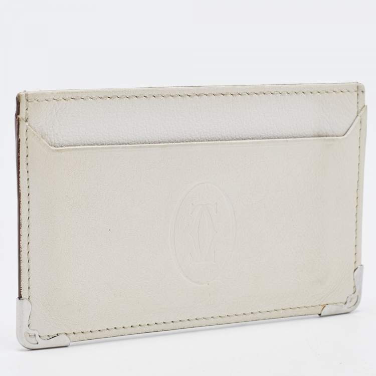 مملوكة مسبقًا Cartier White Leather  Must de Cartier Card Holder