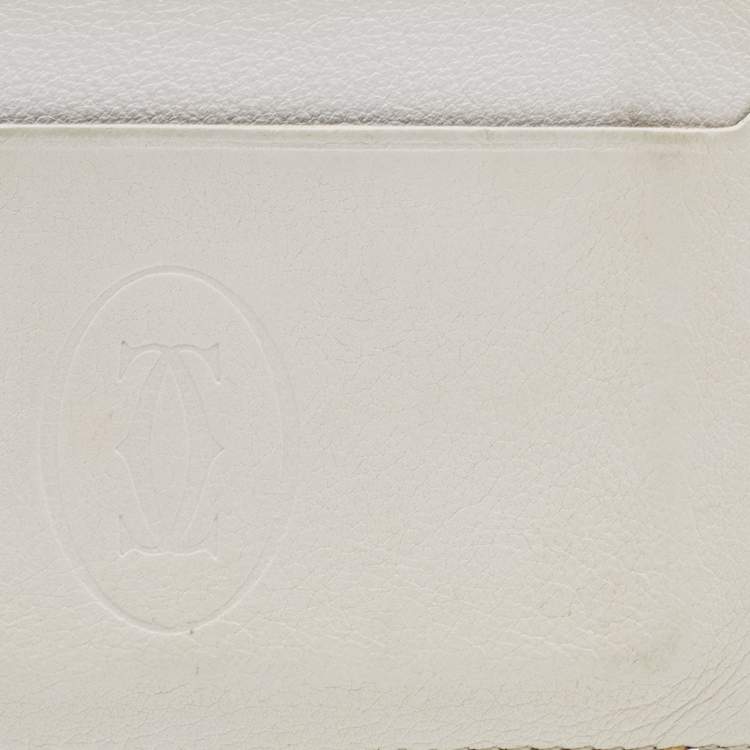 مملوكة مسبقًا Cartier White Leather  Must de Cartier Card Holder